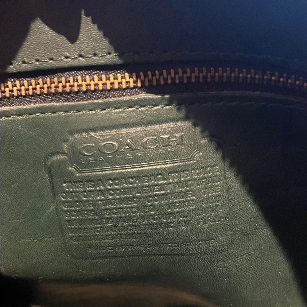COACH Vintage Canteen Shoulder Bag/crossbody Dark Green Leather Adjustable Strap - Picture 8 of 12